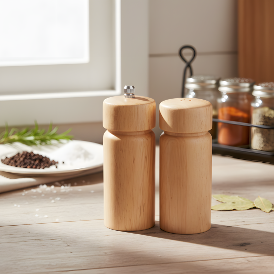 Wooden Salt & Pepper Grinder Set - 2 Pcs
